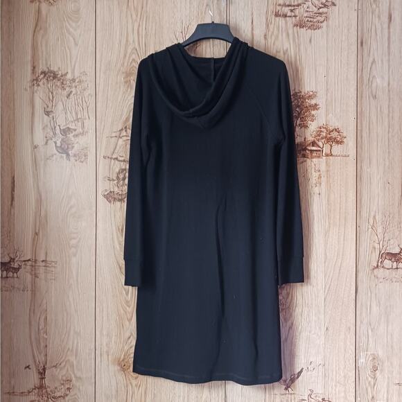 Nwt Cable & Guage Black Terry Hooded Casual Dress Size Medium - Picture 4 of 7